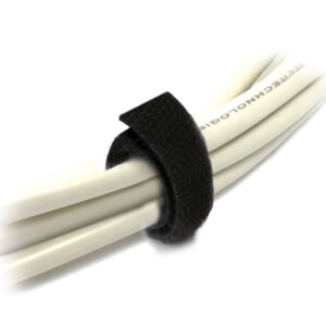 8Ware 25m x 12mm Velcro Wide Cable Tie Hook & Loop Continuous One Sided Self Adhesive Fastener Sticky Tape Roll Black