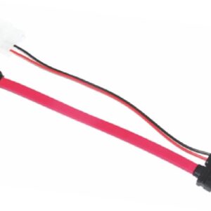 Astrotek Slim SATA Cable 30cm + 10cm 6 pins + 7 pins to 4 pins + 7 pins Red Colour