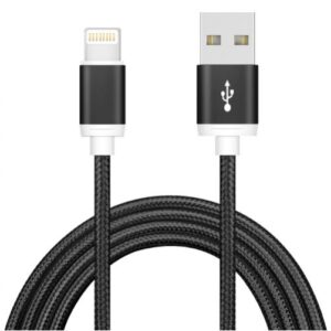 Astrotek 2m USB Lightning Data Sync Charger Black Cable for iPhone X 9 8 7S 7 Plus 6S 6 Plus 5 5S iPad Air Mini iPod