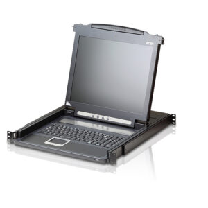 Aten Rackmount Single Rail LCD Console VGA PS/2-USB w/ 19' LCD Display, 1x Custom KVM Cable Included, 1280x1024@75hz Display, LED Illumination