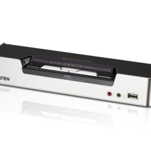Aten Desktop KVMP Switch 2 Port Dual Display DVI Dual Link w/ audio, 2x Custom KVM Cables Included, 2x USB Port, Selection Via Front Panel