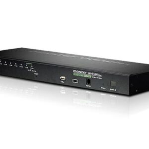Aten Rackmount KVM Switch 8 Port VGA PS/2-USB, 2x Custom KVM Cables Included, Broadcast Mode, Daisy Chainable for up to 256 Devices