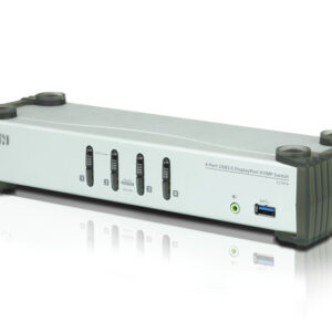 Aten Desktop KVMP Switch 4 Port Single Display DisplayPort w/ audio, Cables Included, 2x USB Port, Selection Via Front Panel