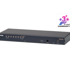 Aten Rackmount KVM Switch 1 Console 8 Port Multi-Interface Cat 5, KVM Cables NOT Included, Daisy Chainable for up to 256 Devices,