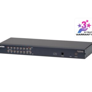 Aten Rackmount KVM Switch 16 Port Multi-Interface Cat 5, KVM Cables NOT Included, Daisy Chainable for up to 512 Devices,