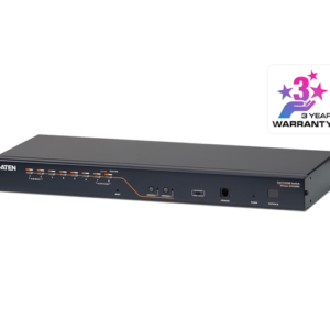 Aten Rackmount KVM Switch 2 Console 8 Port Multi-Interface Cat 5, KVM Cables NOT Included, Daisy Chainable for up to 128 Devices,
