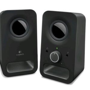 Logitech Z150 2.0 Stereo Speakers 6W Compact Size Easily Access to Power & Volume Control Headphone & Auxiliary Jack for TV PC Smartphone Tablet