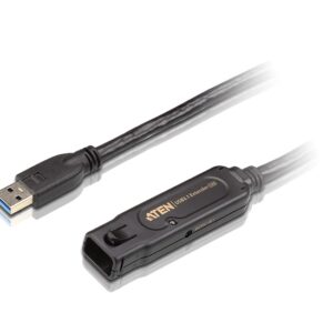 Aten USB 3.1 Gen 1 10m Extender Cable with AC Adapter, support 5 Gbps data-rate, daisy-chain up to 50m, unique locker head design